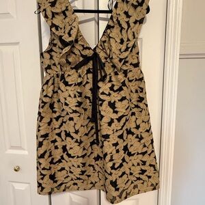 Adelyn Rae Black and Tan Floral Blouse